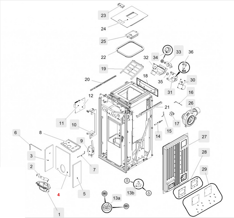 Haas+Sohn HSP 6 Premium 521.08 Rückwandstein Brennraumstein