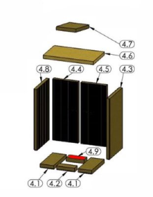 Oranier Astra 7 Bodenstein hinten liegender Brennraumstein