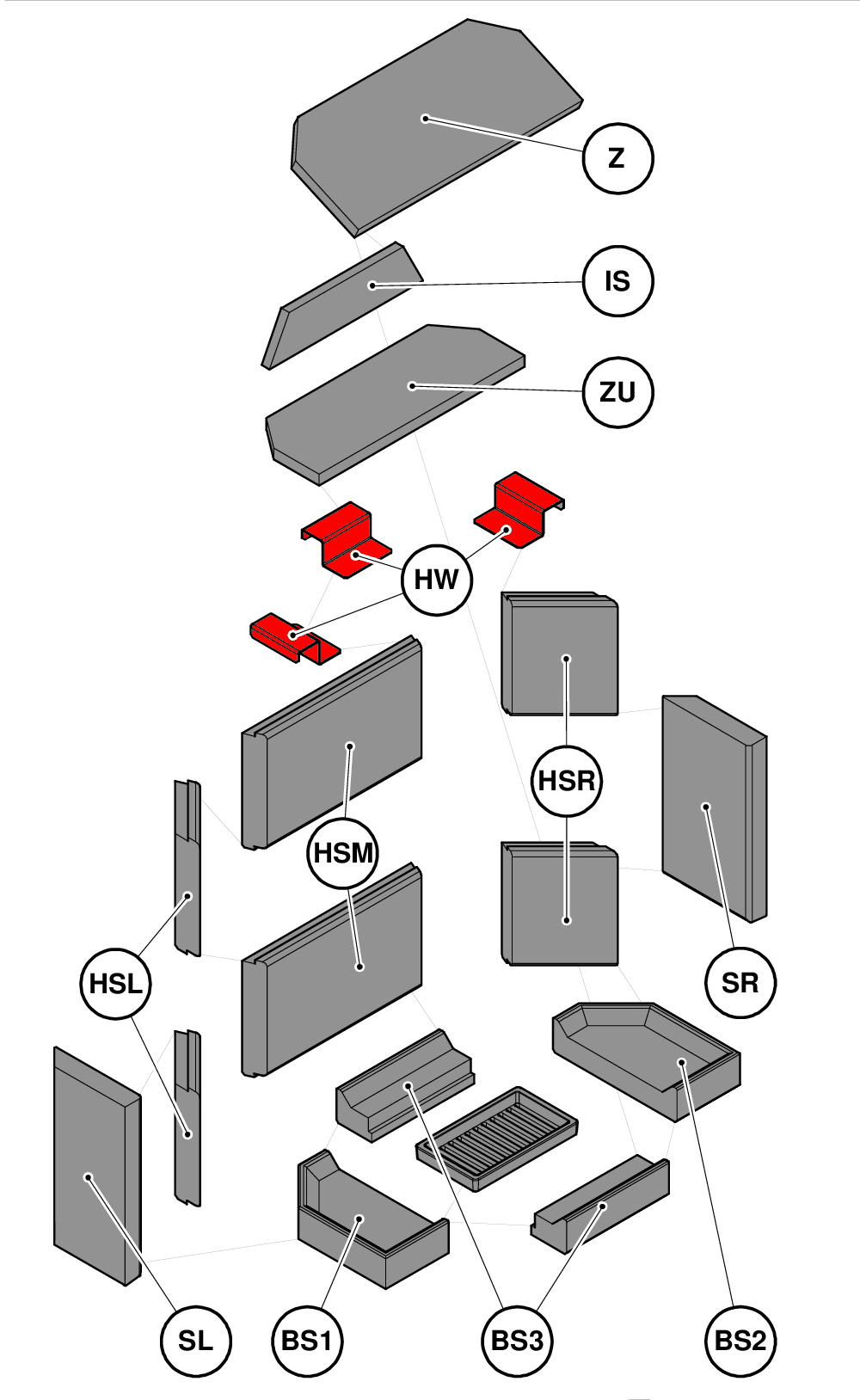 Haas+Sohn Komfort IV 180.18 Zugumlenkung Halterung Set