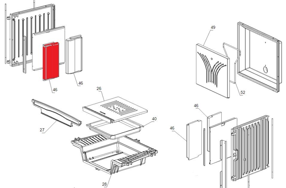 La Nordica Focolare 70 Piano Evo Crystal Seitenstein links vorne