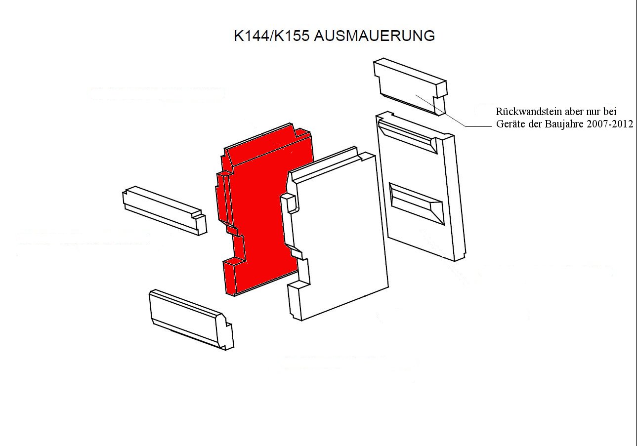 Wamsler K144 Seitenstein links Brennraumstein