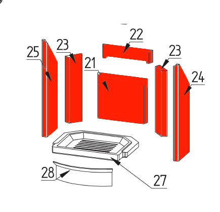 Fireplace Zanzibar Feuerraumauskleidung Brennraumauskleidung