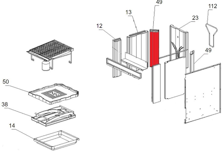 La Nordica America NE Seitenplatte links hinten A