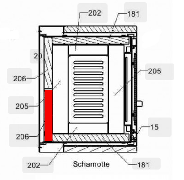 Haas+Sohn Pico 286.12 Rückwandstein links Feuerraumstein