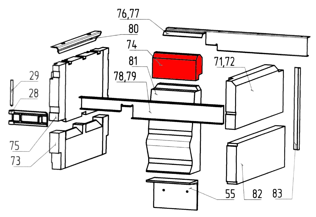 Wamsler K118 Rückwandstein oben B