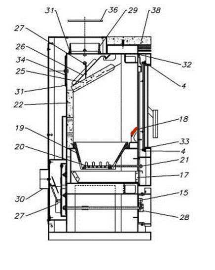 Fireplace Sirocco SP Stehrost Holzfang 