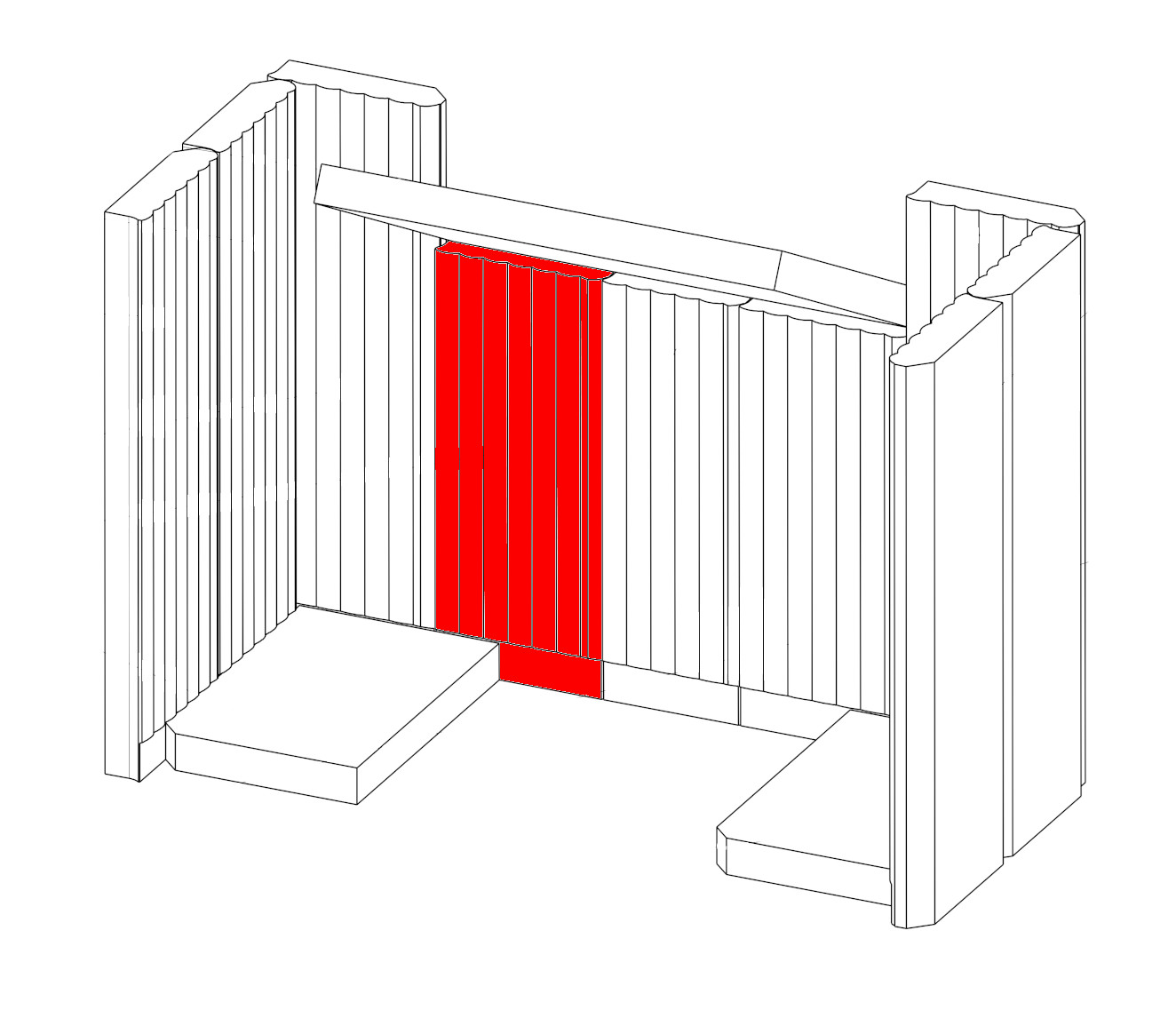 Romotop Riano 02B06 Rückwandstein links mittig