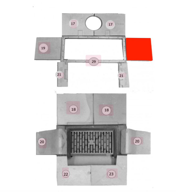 Haas+Sohn Carina 191.12 Abschirmung rechts Feuerraumstein