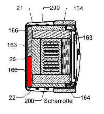 Haas+Sohn Andro 307.15 Rückwandstein links Feuerraumstein