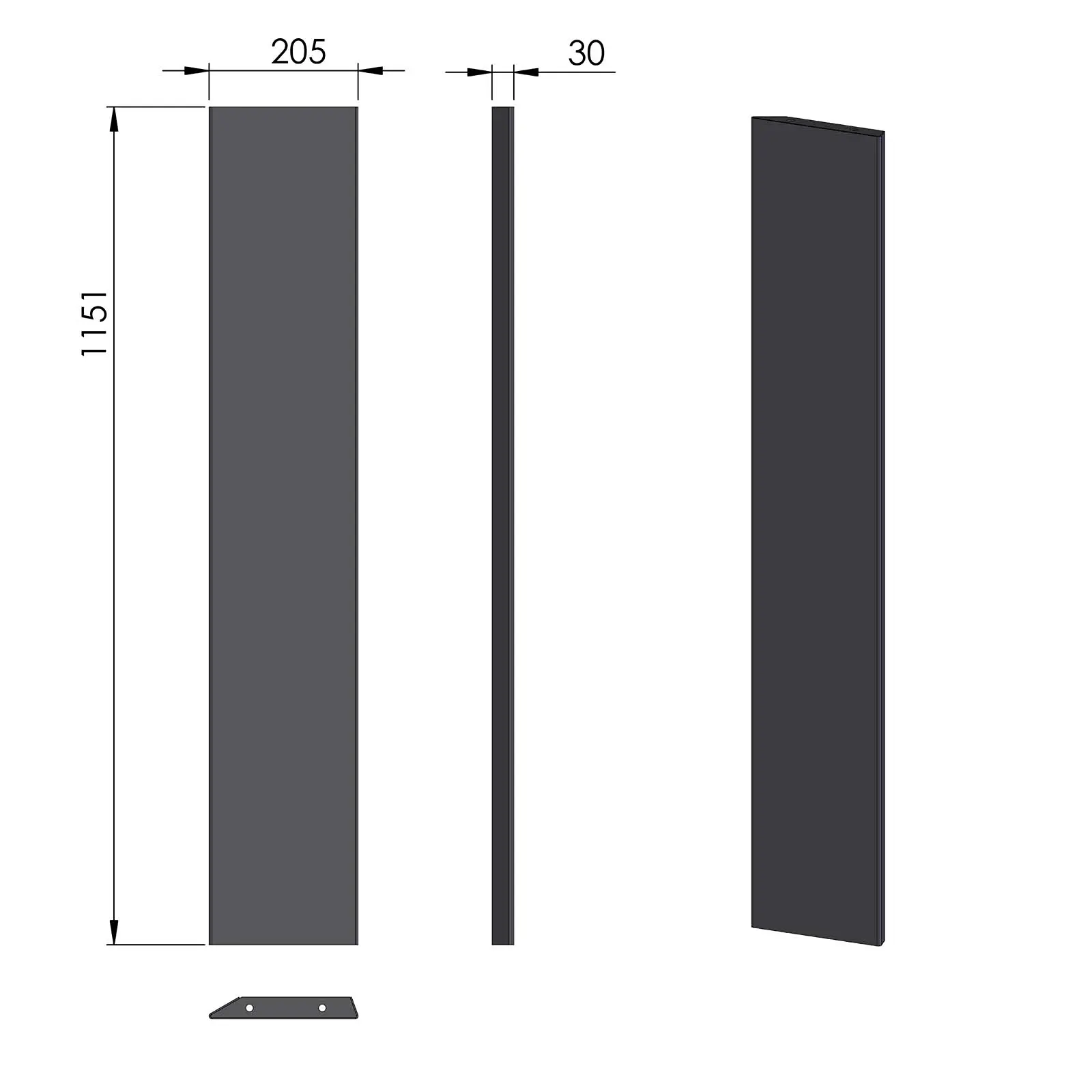 Termatech TT80 Seitenverkleidung rechts Stahl schwarz