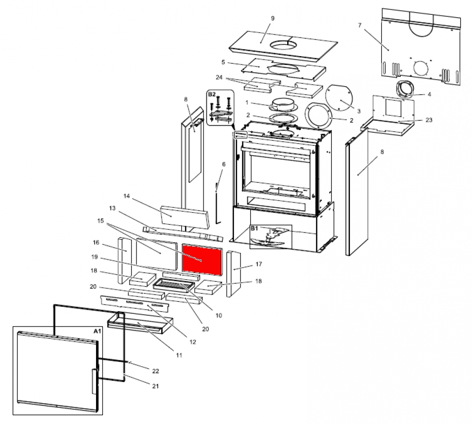 Haas+Sohn Calma easy 347.15 Rückwandstein rechts