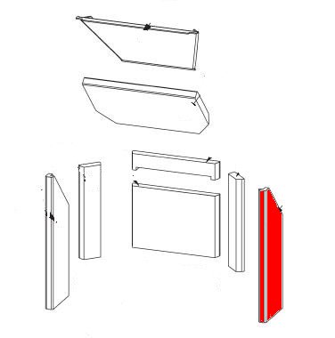 Fireplace Lome Seitenstein rechts vorne Feuerraumstein