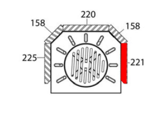 Haas+Sohn Hasvik 231.17 Pierre de paroi côté à droite à l’avant pierre de la chambre de combustion