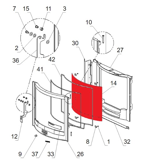 La Nordica Focolare 70 Tondo Sichtscheibe D Schauglas