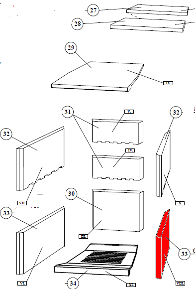 Fireplace Texas Seitenstein rechts unten Vermiculitestein