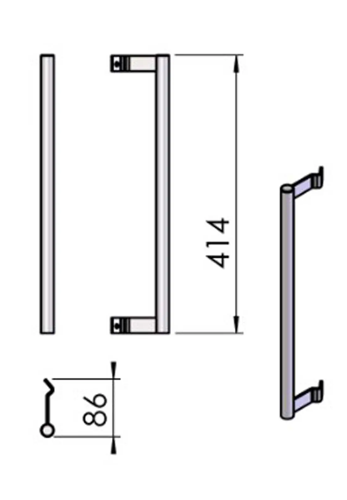 Termatech TT23 Türgriff Edelstahl