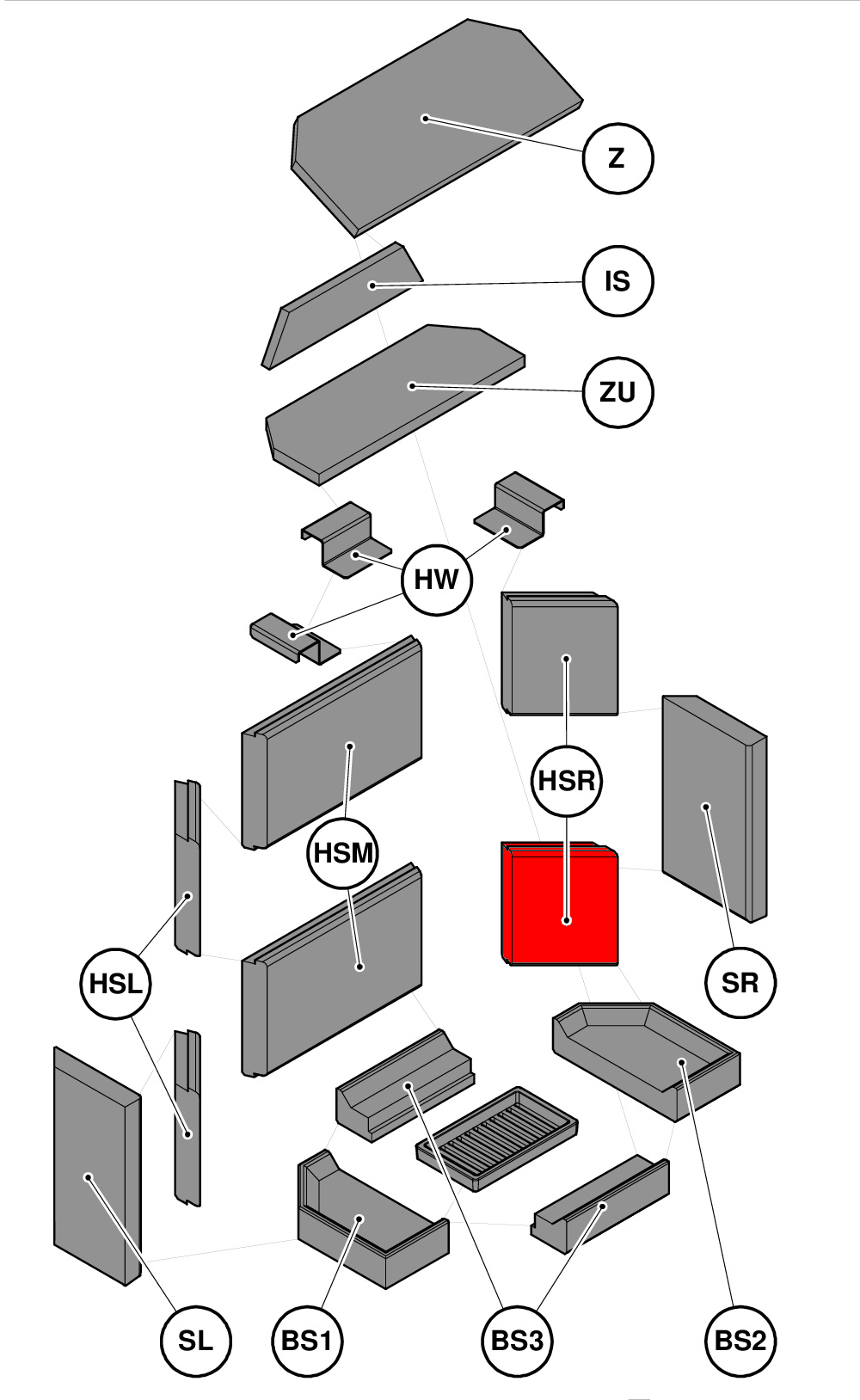 Haas+Sohn Genf II Seitenstein rechts hinten unten Feuerraumstein