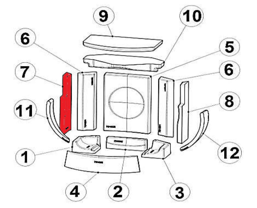 Austroflamm Clou Compact Seitenstein links mittig