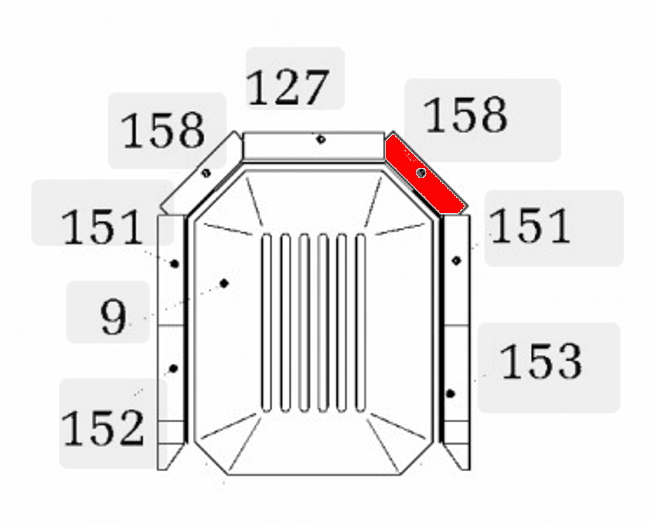 Haas+Sohn Millenium 200.15 Rückwandstein rechts Feuerraumstein