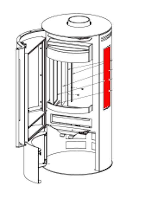 Fireplace Amarant Seitenglas links innen