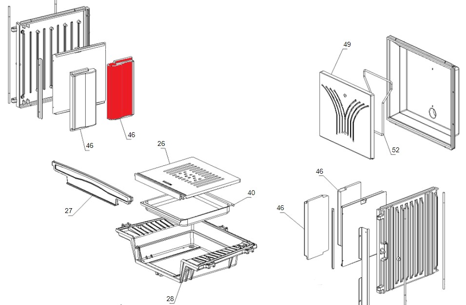 La Nordica Focolare 70 Piano Evo Crystal Seitenstein links hinten