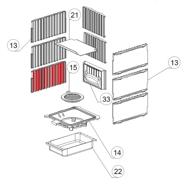 La Nordica Gemma Elegance Seitenplatte links unten B Gussplatte