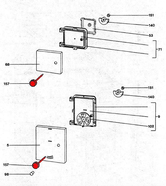 Wamsler Typ 110 poignée de porte blanche 