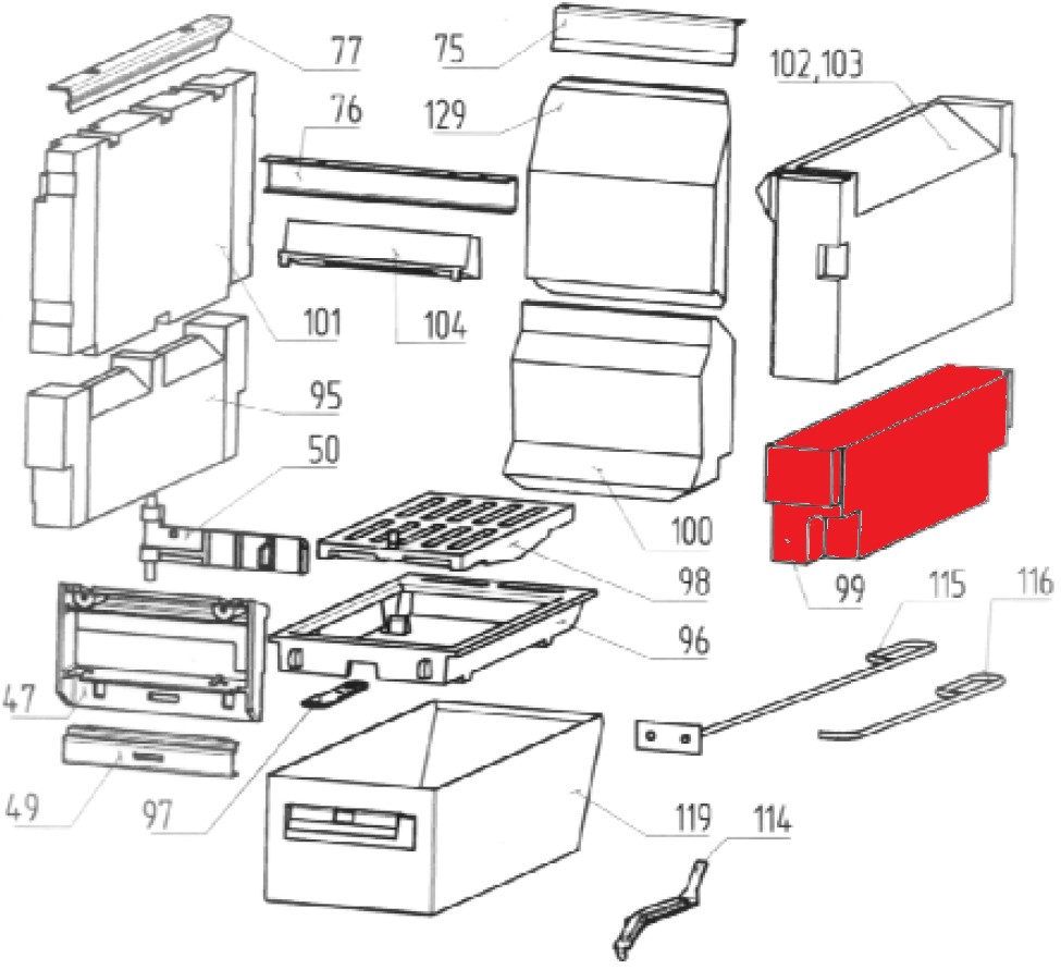 Wamsler K138F Seitenstein rechts unten B