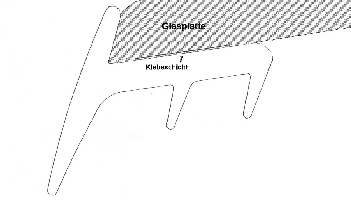 Dichtlippe / Schmutzlippe 4,5 m für Glasbodenplatte selbstklebend