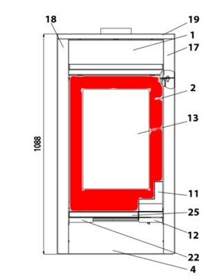 Haas+Sohn Bilbao 327.15 Feuerraumtür gussgrau