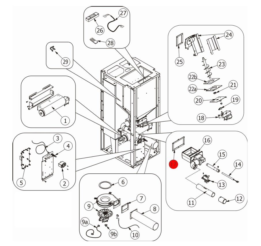 MCZ EGO-Air 1.0 Dichtung für Brennertopfkasten