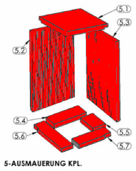 Oranier Corner 7 Feuerraumauskleidung Brennraumauskleidung