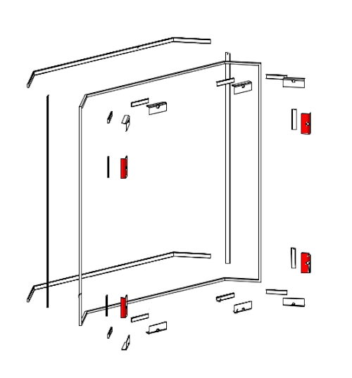 Fireplace Scirocco Scheibenhalter Set links/rechts