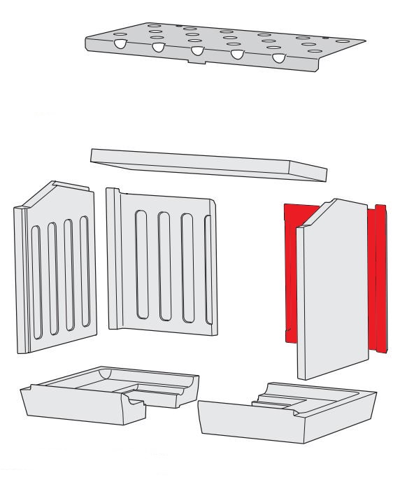 Contura i11 Rückwandstein rechts Brennraumstein