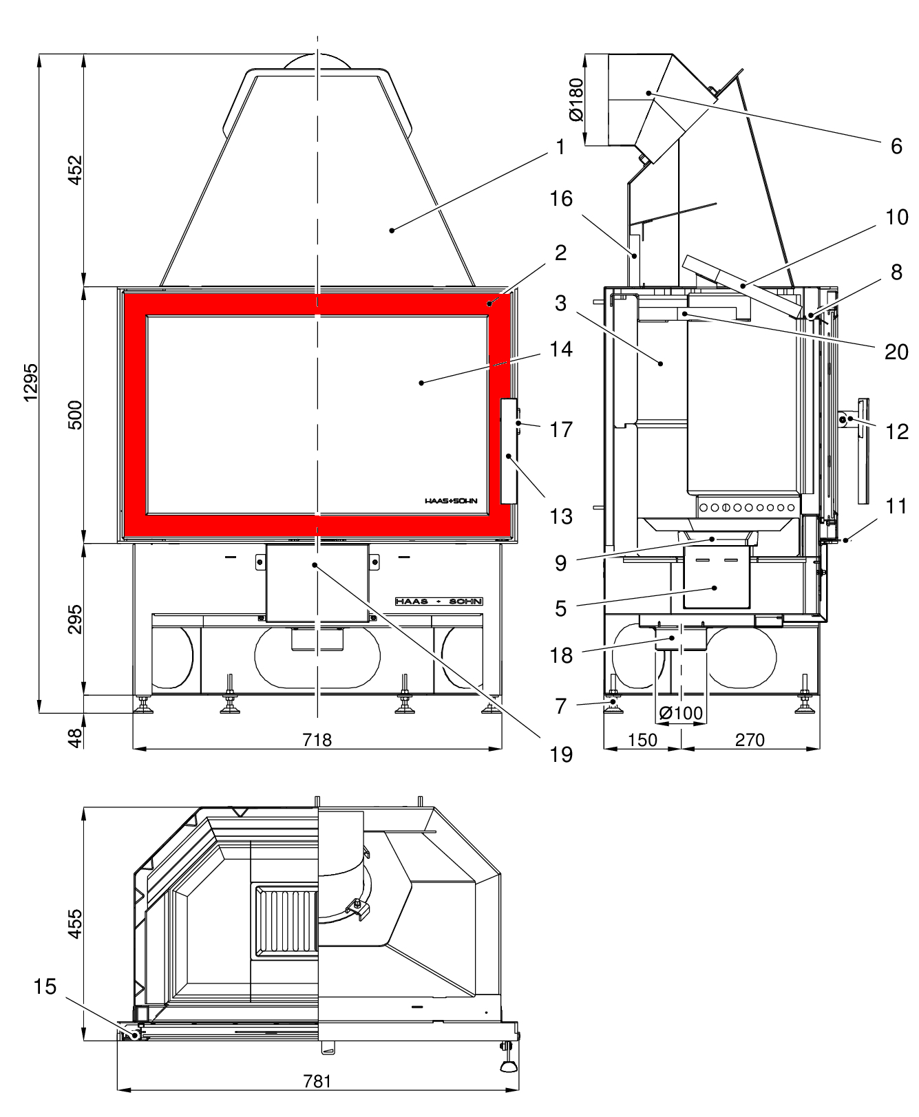 Haas+Sohn Adonis Feuerraumtür