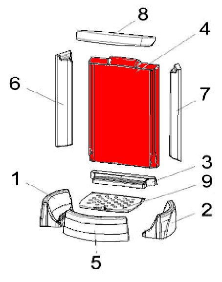 Austroflamm Pi Rückwandstein Feuerraumstein seitlich