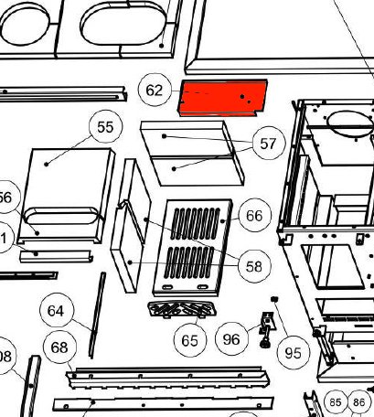 Wamsler W1-75 fixation pierre de paroi de fond B