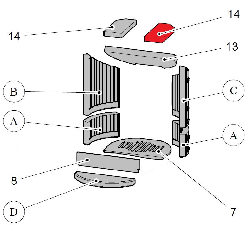 Haas+Sohn Ficus III 287.12 Zugumlenkung oben rechts Prallplatte