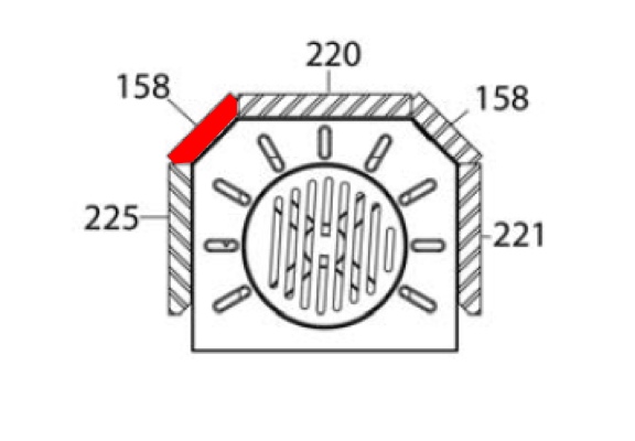 Haas+Sohn Hasvik 231.17 Pierre de paroi côté à gauche à l’arrière pierre de la chambre de combustion