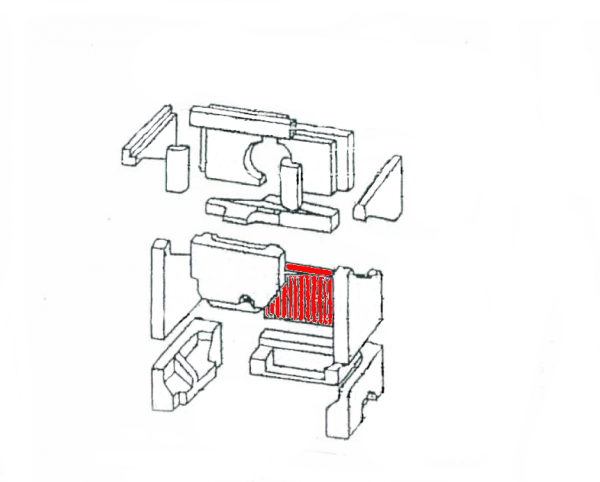 Koppe KH 56 Rückwandstein mittig A Brennraumstein
