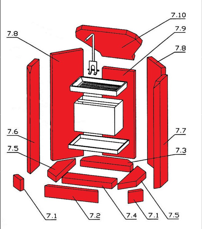 Oranier Classic Eck Feuerraumauskleidung Brennraumsteine