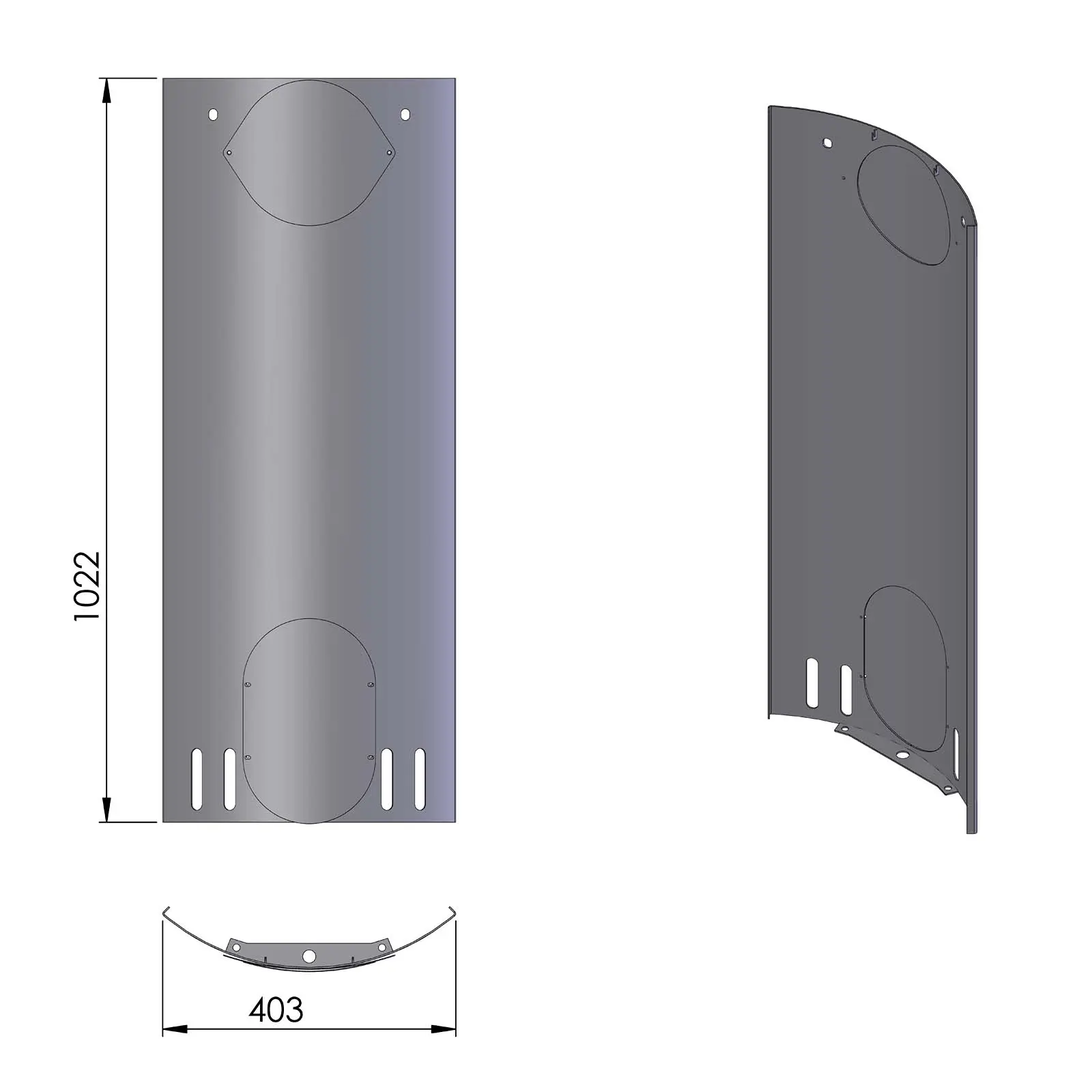 Termatech TT23 Seitenverkleidung hinten Stahl schwarz