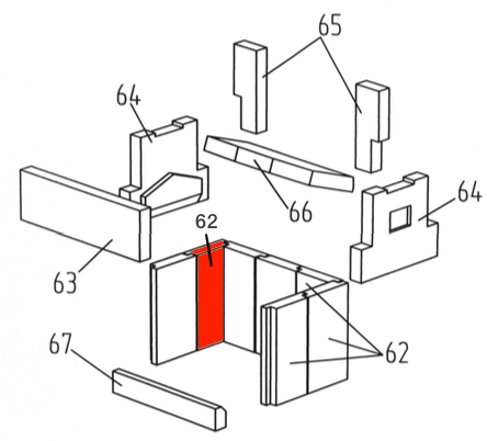 Wamsler KS 109-6 A/A Seitenstein links unten hinten Schamottestein