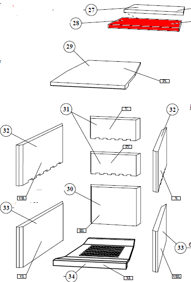 Fireplace Cleveland Zugumlenkung mittig Prallplatte