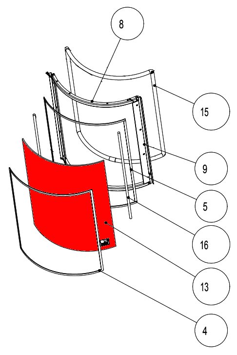 Austroflamm Pi Sichtscheibe mittig Glasscheibe