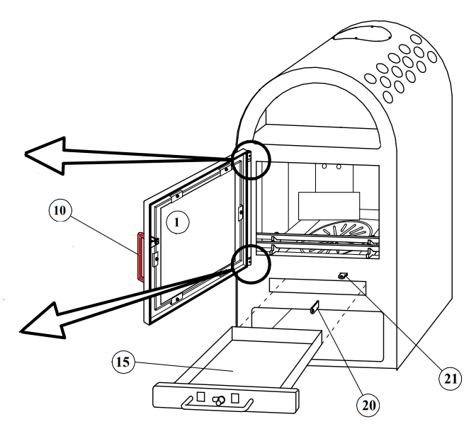 Fireplace Capri Feuerraum Türgriff Fuerraumtürgriff