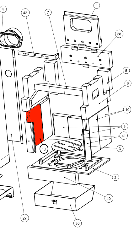 Wamsler Typ 10985 RH 8F Seitenstein links unten vorne Schamottestein