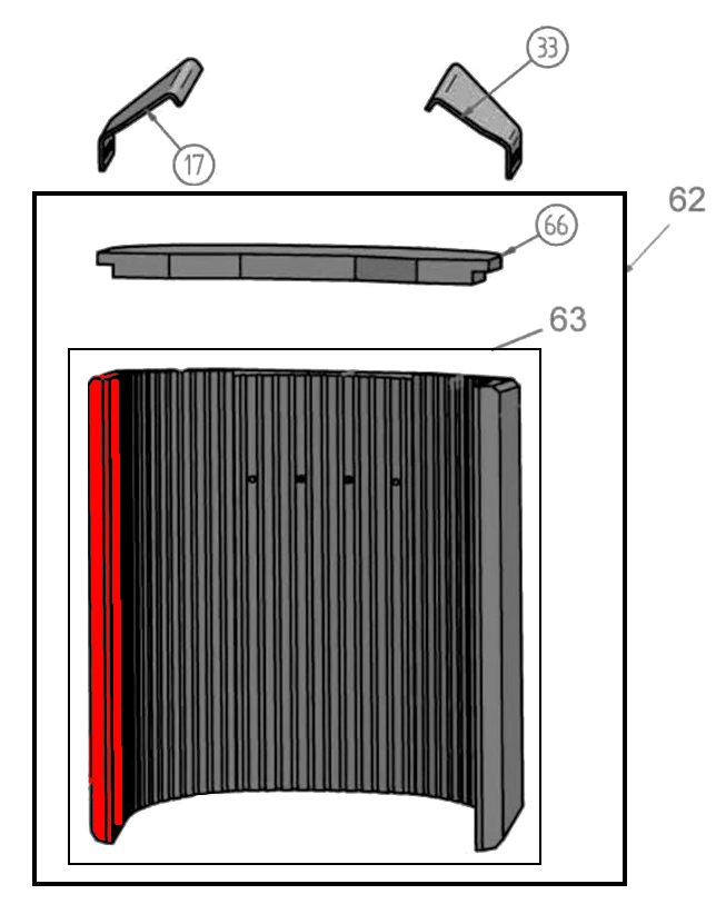 Oranier Polar NEO 8 RLA Seitenstein links vorne Ersatzstein