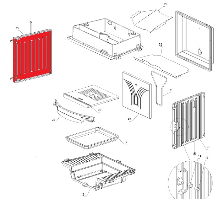 La Nordica Focolare 70 Tondo Seitenplatte links D