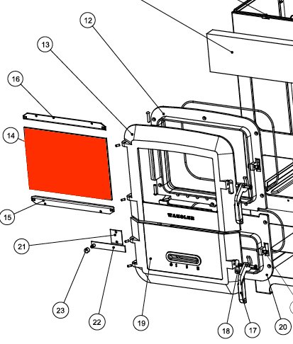 Wamsler Typ 10965 RH 6F Sichtscheibe Glaskeramik 